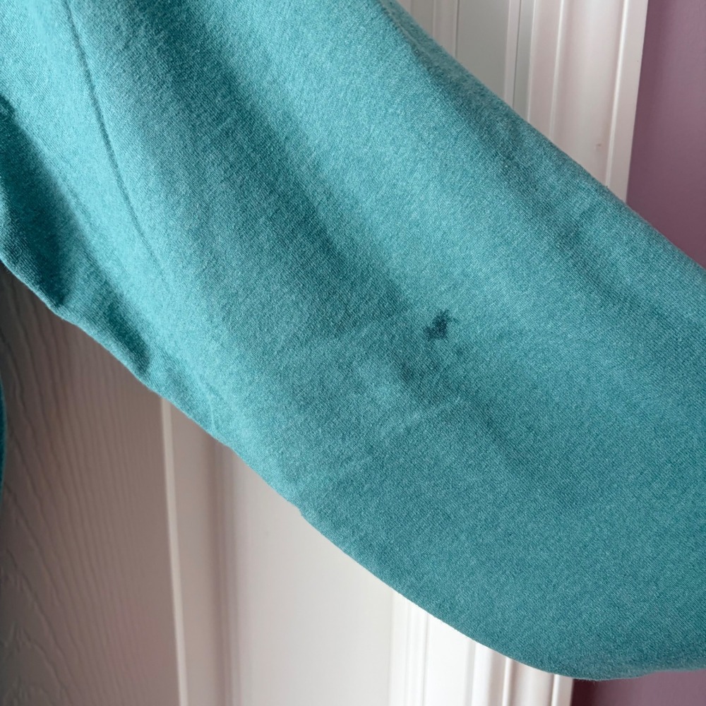 Carhartt Mens Large Tall Loose Fit Long Sleeve Graphic T-Shirt Teal Green Logo - Picture 3 of 5